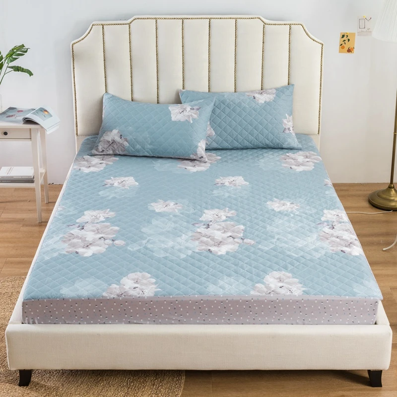 Стеганый хлопок простыня наматрасник с Elatistic Ультра мягкий дышащий Твин/queen/King