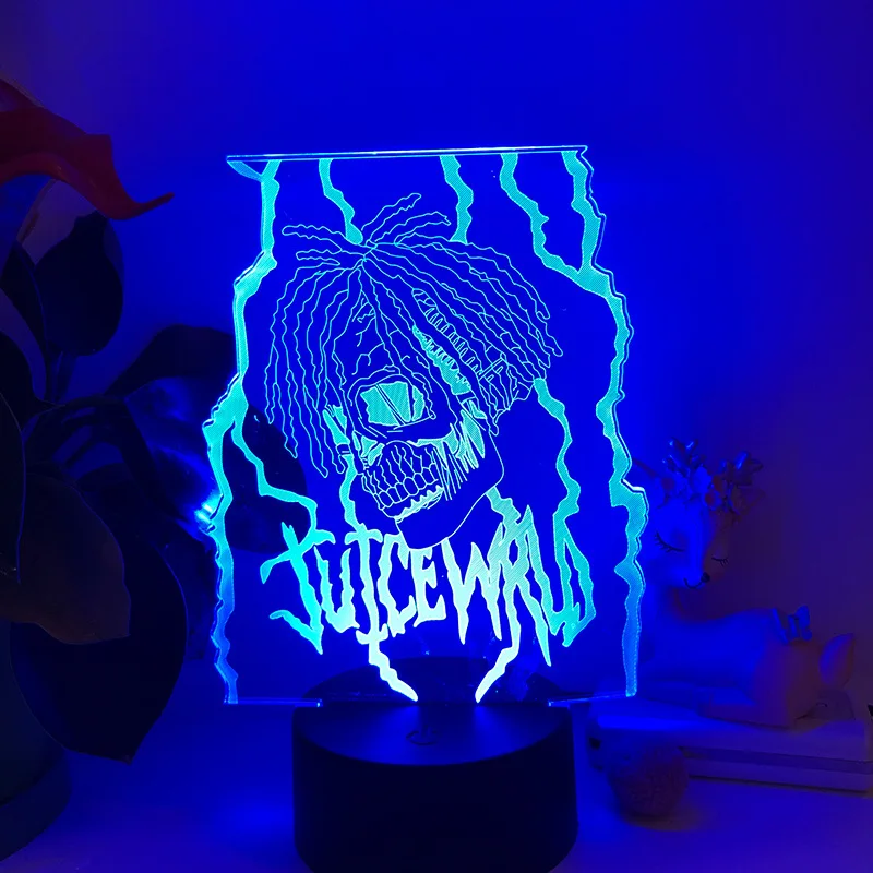

Juice Wrld 3d led lamp bedroom manga ninght lights anime figure Acrylic portrait room decor lampara de noche dormitorio luces