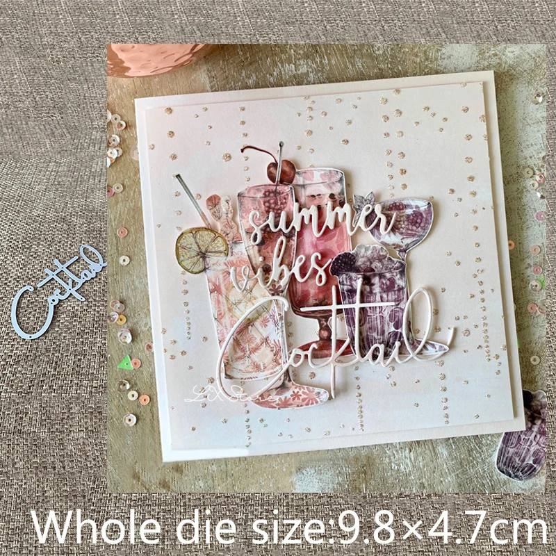 Новый дизайн ремесло металлический трафарет прессформы резки коктейльное слово