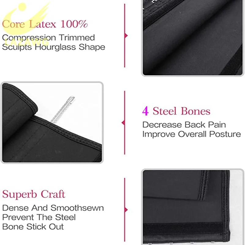 Латексный корсет LAZAWG корректор фигуры тренажер для талии снижения веса Женский