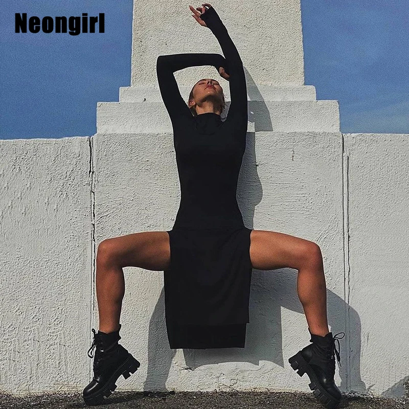 

Платье-Карандаш однотонное до колена, с длинным рукавом и ложным воротником