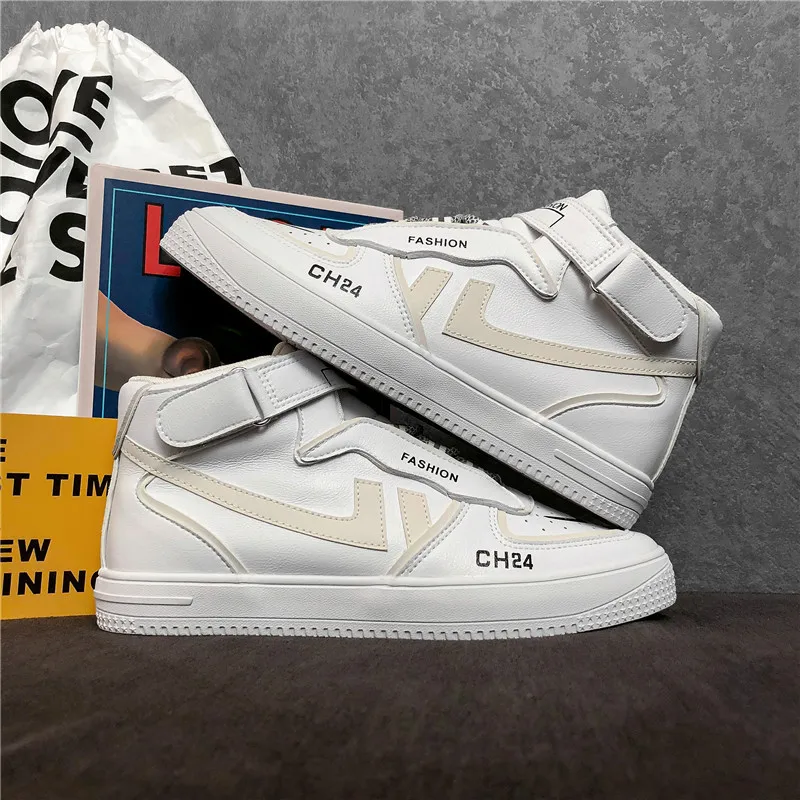 

Кроссовки мужские универсальные, дышащие высокие, на шнуровке, Повседневная модная обувь, корейский стиль