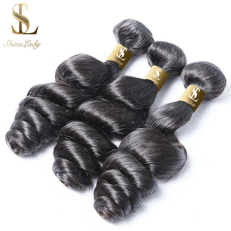 

Shinelady Brazilian Loose Wave Bundles With Frontal 100% Remy Human Hair 3 Bundles With 13*4 Frontal With Bundle Hair extension
