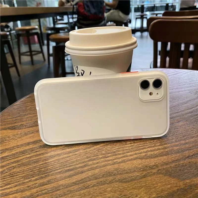 

Contrasting white skin feel suitable for Apple 12 mobile phone case iPhone 11 transparent 12 pro all-inclusive max anti-fall net
