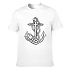 Футболка с якорем для мальчиков, футболка из 100% хлопка с цепочкой, повседневные короткие топы с принтом, Морской парусник, матрос, лодка, яхта, для мужчин, женщин и детей