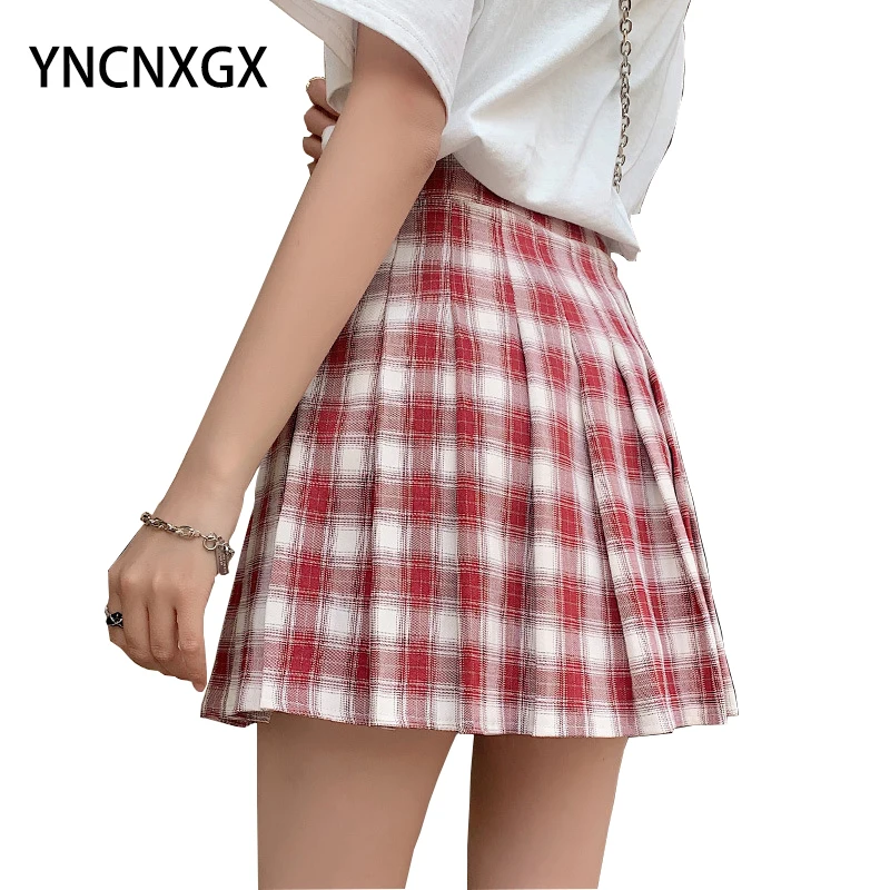 

Pleated Skirt Women 2021 High Waist A-Line Skirt College Style Jk Plaid Skirt