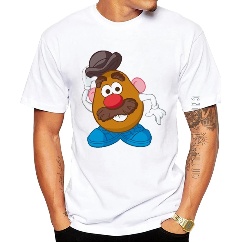 

100% Cotton Hot Sales Mr. Potato Men T-Shirt O-Neck Short Sleeve Graphic Tshirt Funny Potato Printed Cool Tops Hipster Tees