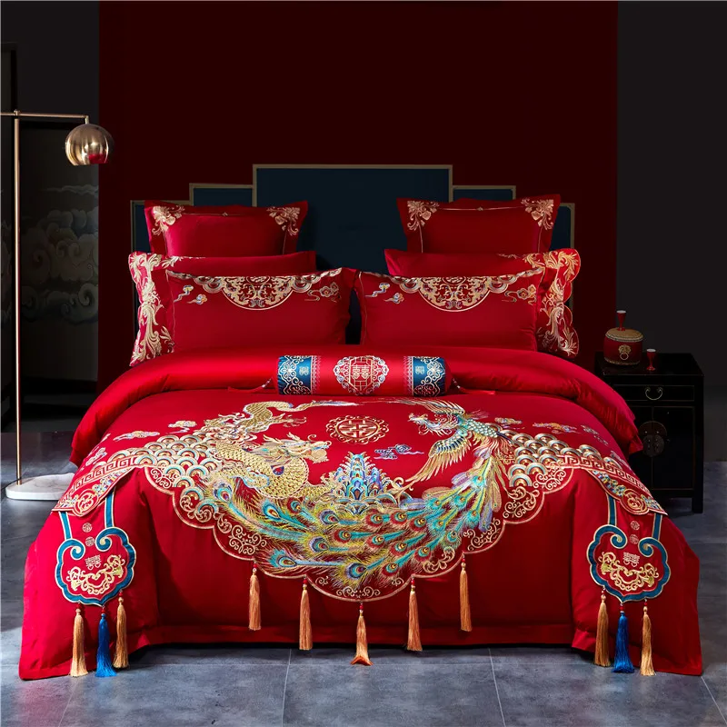 

Комплект постельного белья из 100% хлопка, с вышивкой Феникса