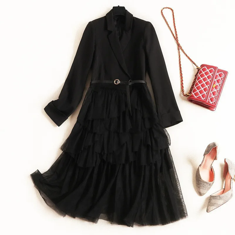 Новое Брендовое дизайнерское осеннее платье для подиума женщин 2019 Элегантный