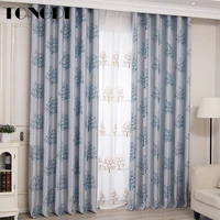 tongdi blackout curtain modern tree leaves thickened elegant high grade decoration for home parlour room bedroom living room