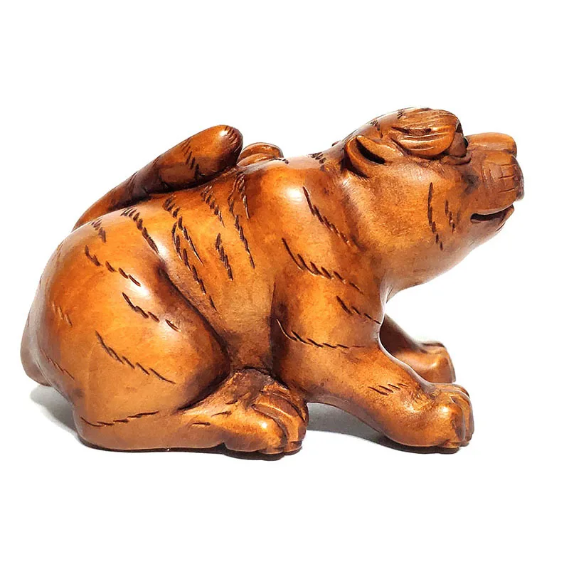 

Y6916 - 20 лет, 2 дюйма, ручная резьба, самшит, Netsuke: Tiger