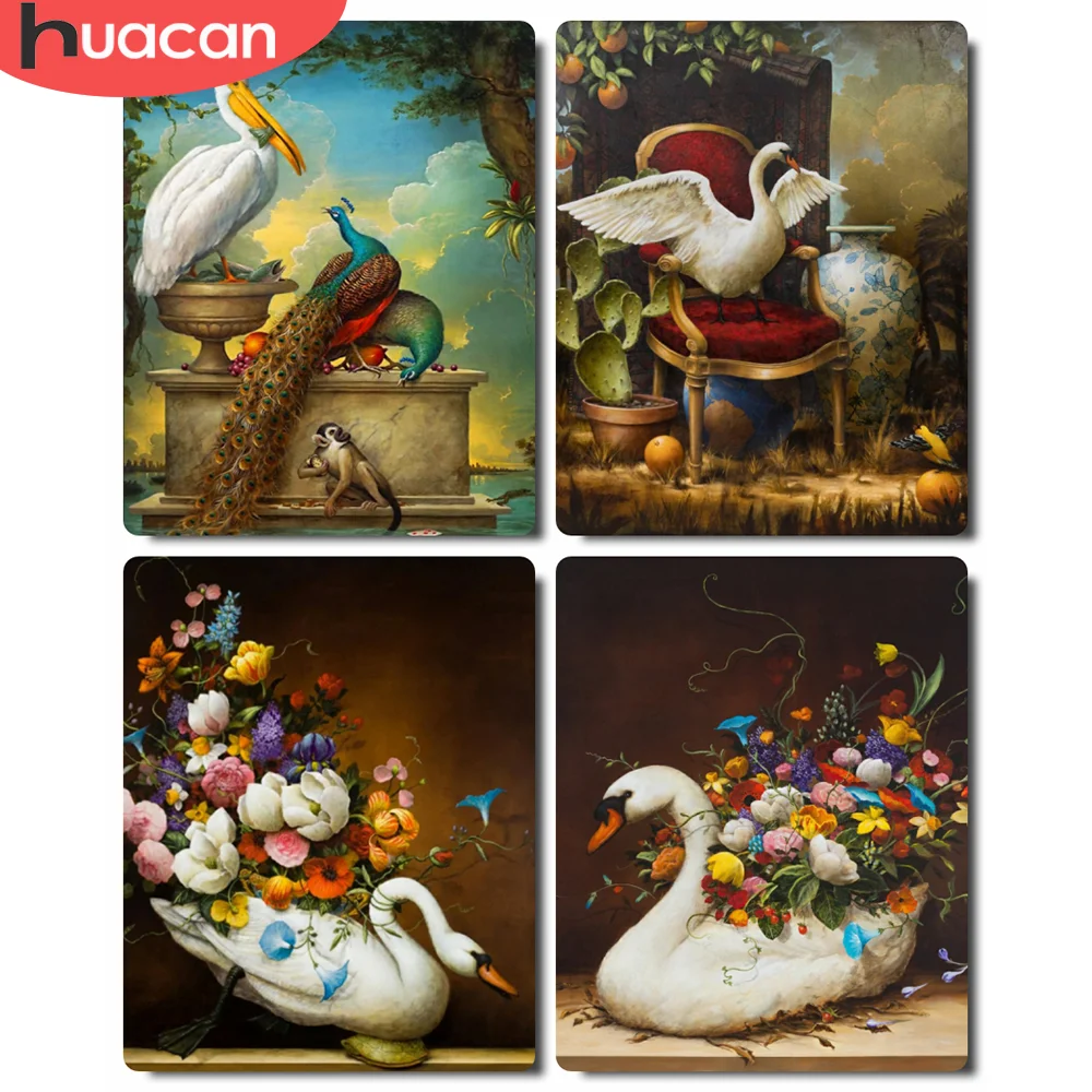 

HUACAN Painting By Numbers Animal Wall Art Unique Gift Hand Painted Picture By Numbers Children's Room Decor 60x75cm