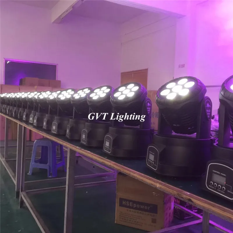 2 шт. светодиодный Wash 7x18 Вт RGBWA + UV/7x12 RGBW Поворотная лампа 6 В1 UV для дискотека диджей