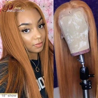 honey blonde lace front human hair wig brazilian straight pre plucked 30 colored 13x1 lace part wig pinshair remy hair wig 150