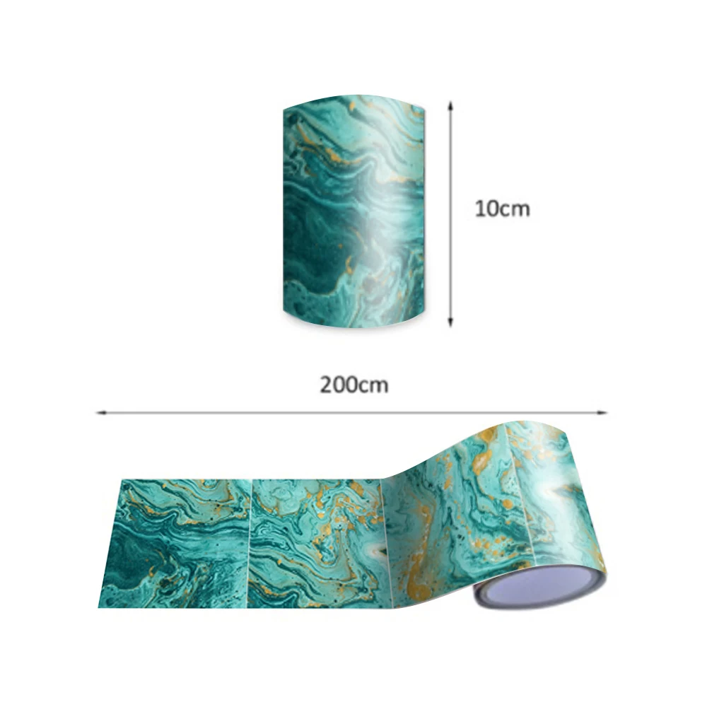 

Funlife Malachite Blue Tile Sticker Waterproof Removable Home Decorative Wall Border Kitchen Self-Adhensive DIY Wall Sticker