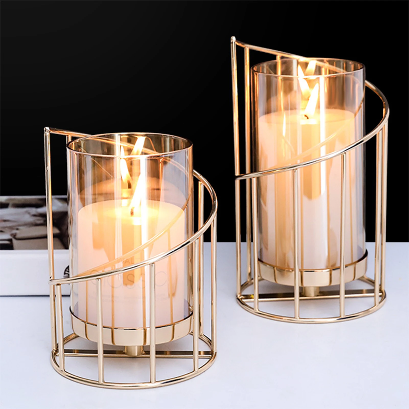 

LED luxury candle holder decoration nordic romantic living room table decoration candlelight dinner props any candle or candle