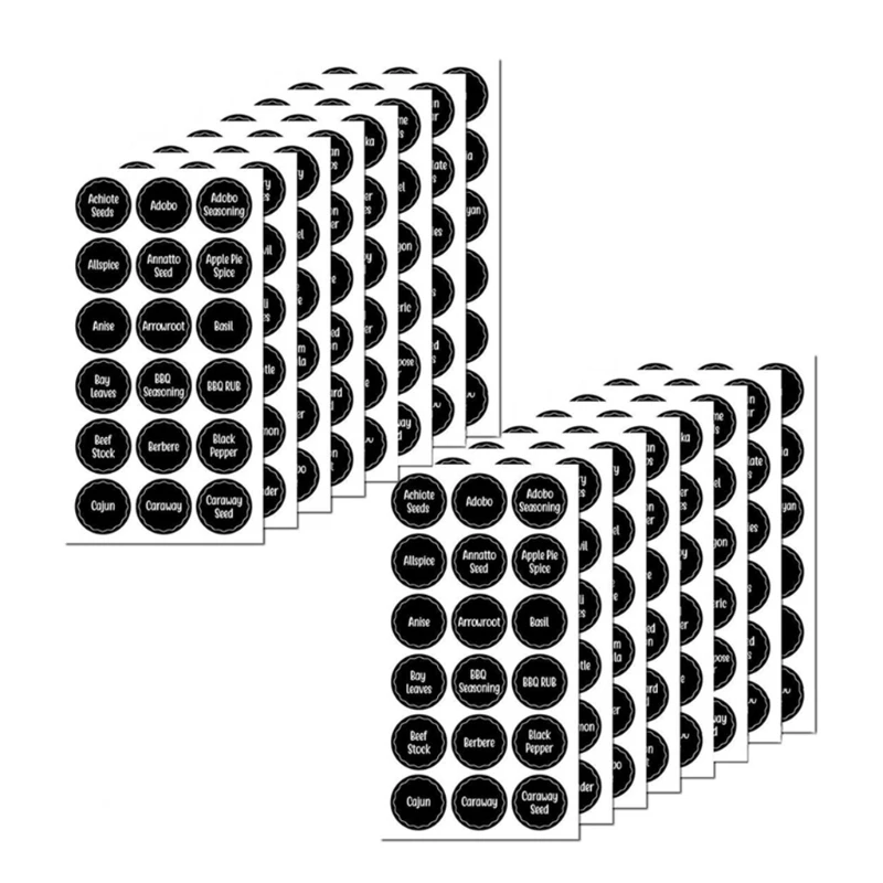

Этикетки для банок Mason Jar, этикетки для кухонных банок с принтом специй, этикетки для органайзера, 517E, 16 листов, 288