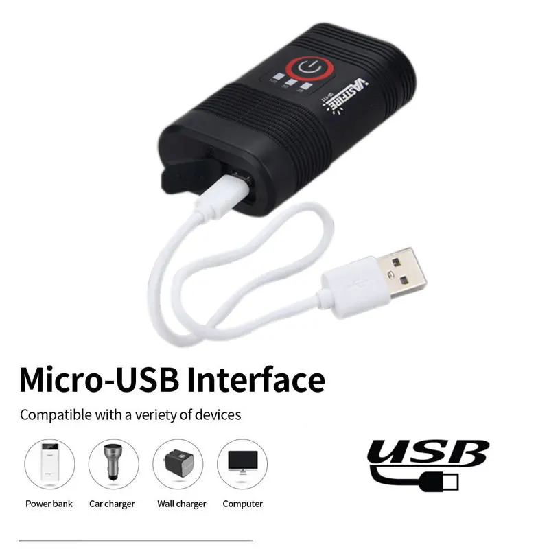 2000lm велосипедная Лампа 2x XM L T6 светодиодная USB перезаряжаемая высокая подсветка 5