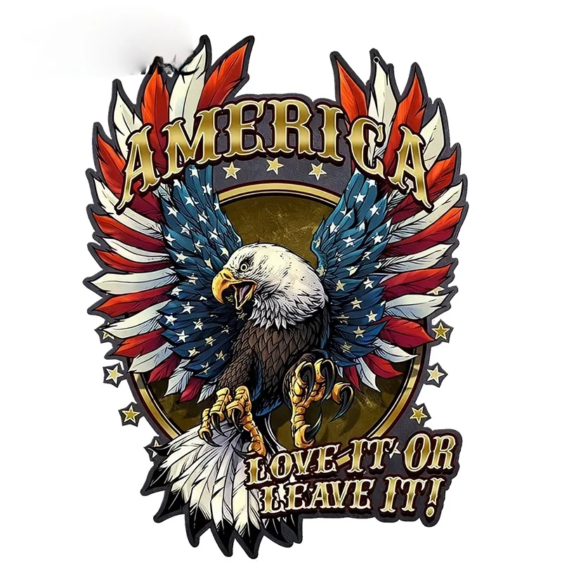 Американский лысистый Орлан с флагом автомобильная наклейка бампер на лобовое