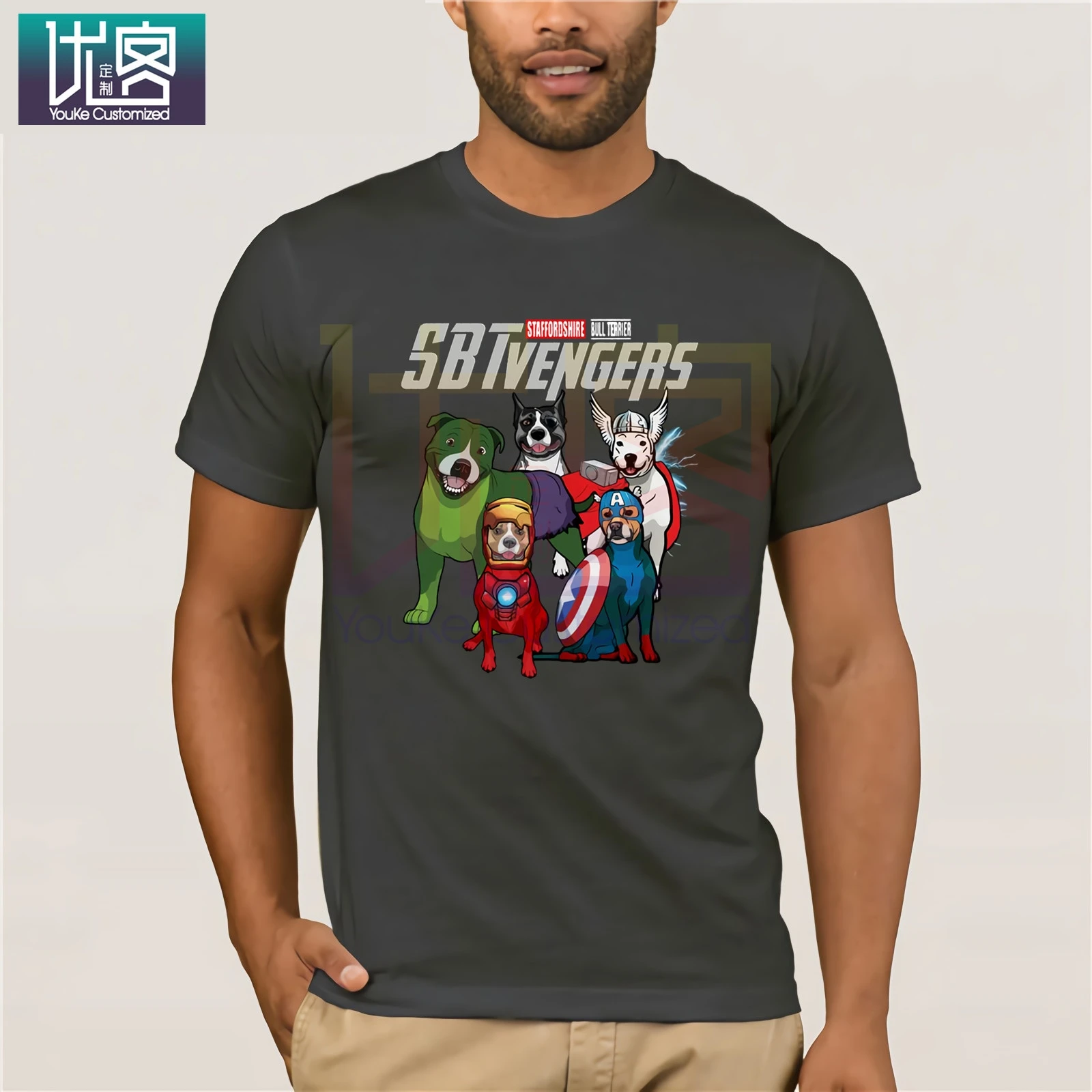 Marvel Мстители Endgame Стаффордшир бультерьер SBT футболка Забавные футболки хлопковые