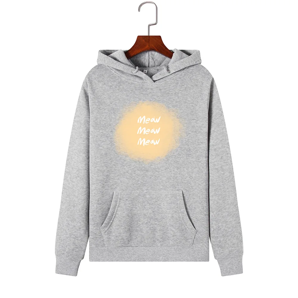 Женская толстовка с длинным рукавом SINGRAIN теплая свободная забавным принтом на