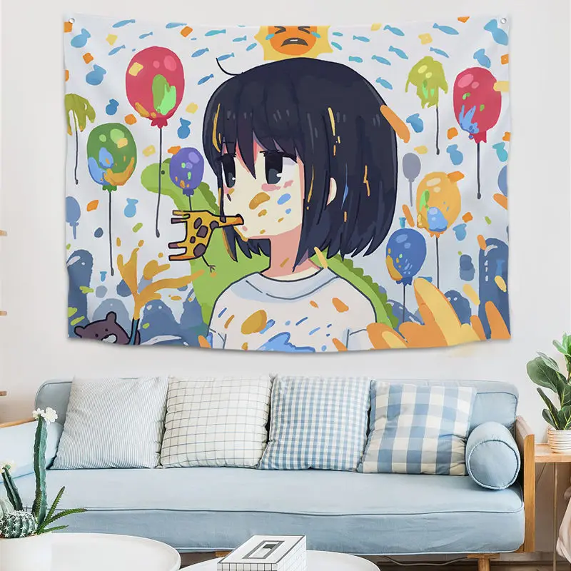 Украшение для детской комнаты настенный гобелен милый домашний декор аниме