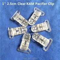 50pcs 1 25mm ribbon gap clear transparent kam plastic baby pacifier dummy soother holder chain clips suspenders clips