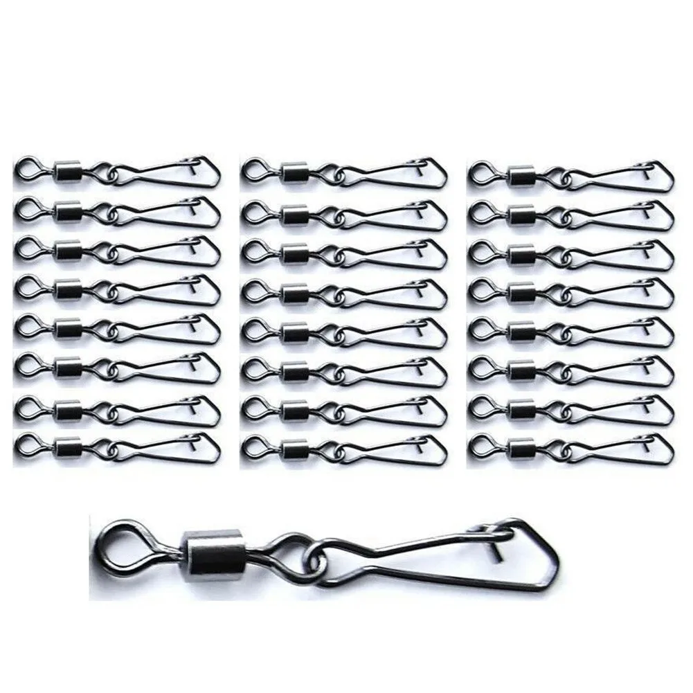 

10/20/50/100 Pcs Snap Link Swivels Size 8 For Fishing Tackle Hair Rigs Weights Safety Clips Iscas Pesca Fish Tools