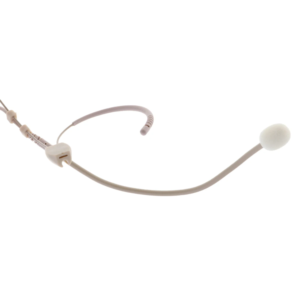 

Wired Dual Ear Hook Headworn Unidirectional Microphone Condenser MIC Beige 3.5mm Plug Mic