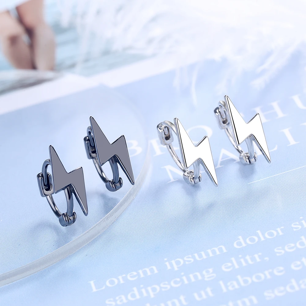 

Simple personality jewelry lightning earrings punk style earrings sterling silver 925 earrings for women