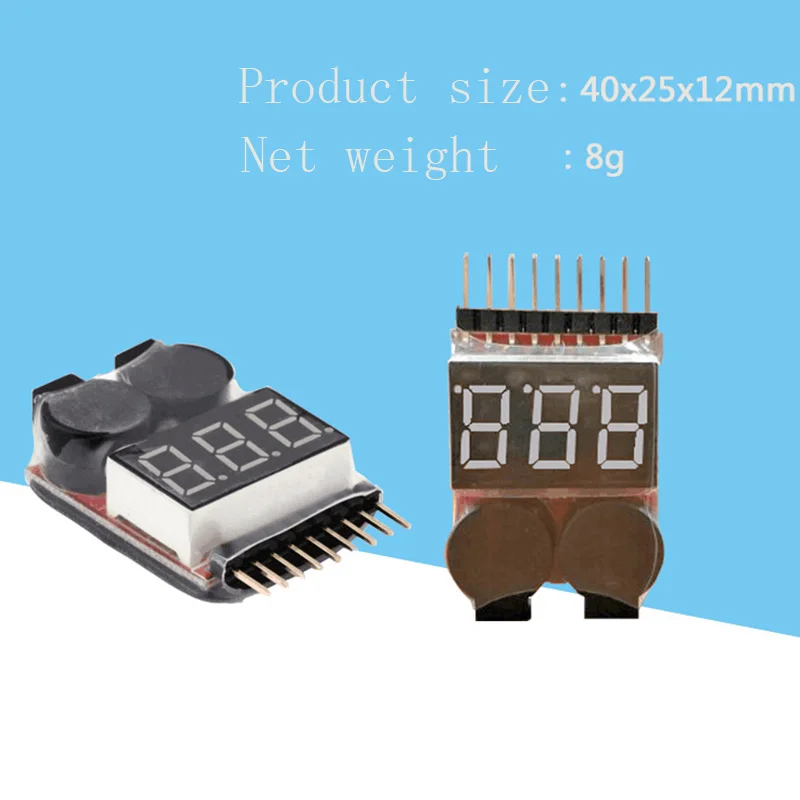 1-8S светодиодный Lipo аккумулятор монитор напряжение батареи 2в1 индикатор проверки