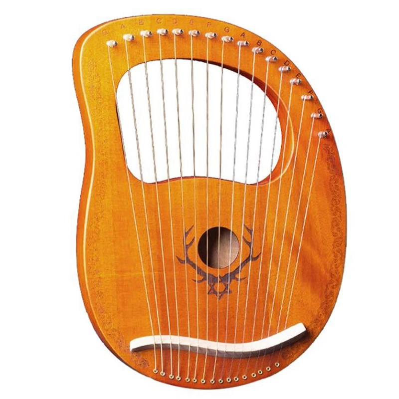 

Lyre Harp,Greek Violin,16 String Mahogany Lyre Instrument,with Tuning Wrench, for Music Lovers Beginners,Etc