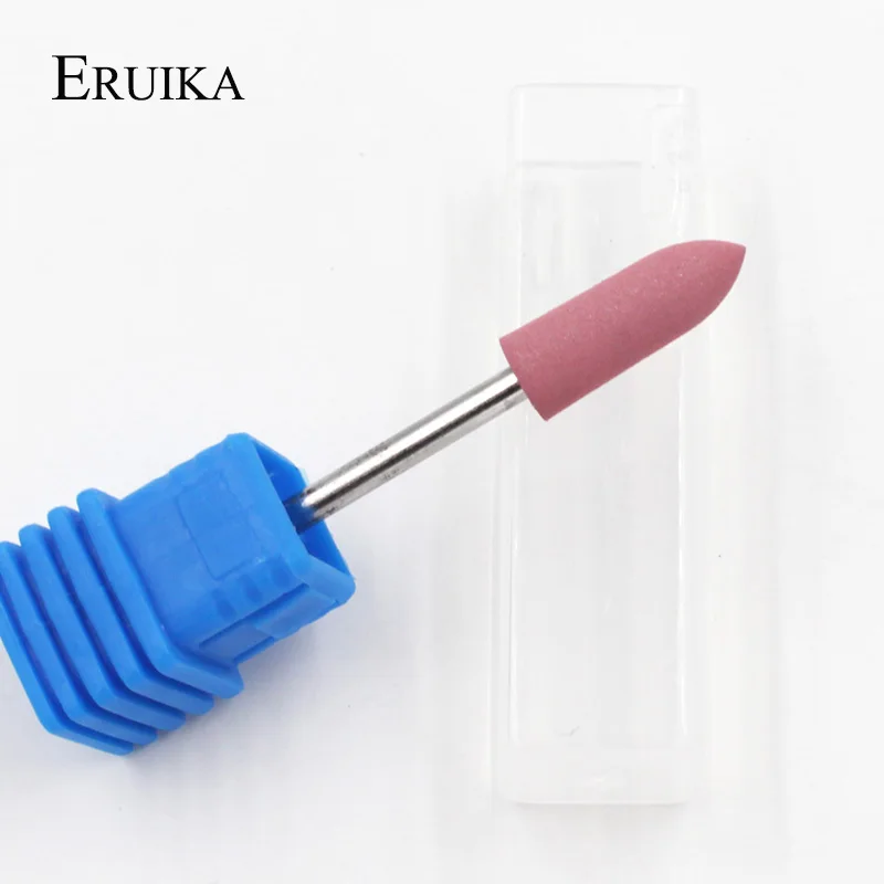 ERUIKA 4 шт./компл. дрели для ногтей с длинной пулевидной головкой резиновые