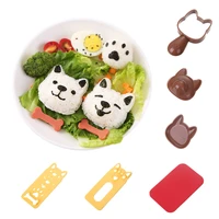 cute cartoon dog cat sushi mold nori rice mould set japanese style sushi tools for diy sushi maker portable kitchen gadget sets