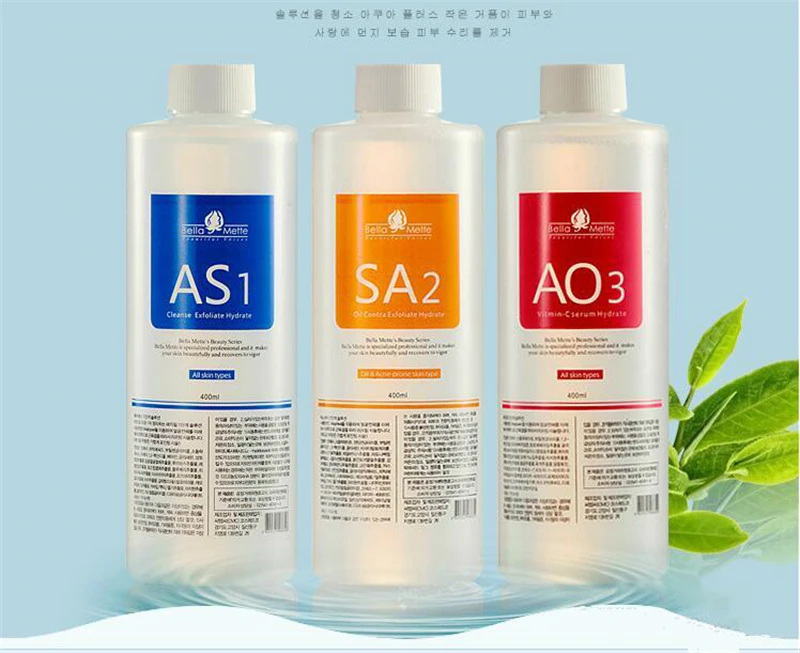 Корея Аква пилинг раствор 400 мл в бутылке Гидра дермабразия Очищение лица черная