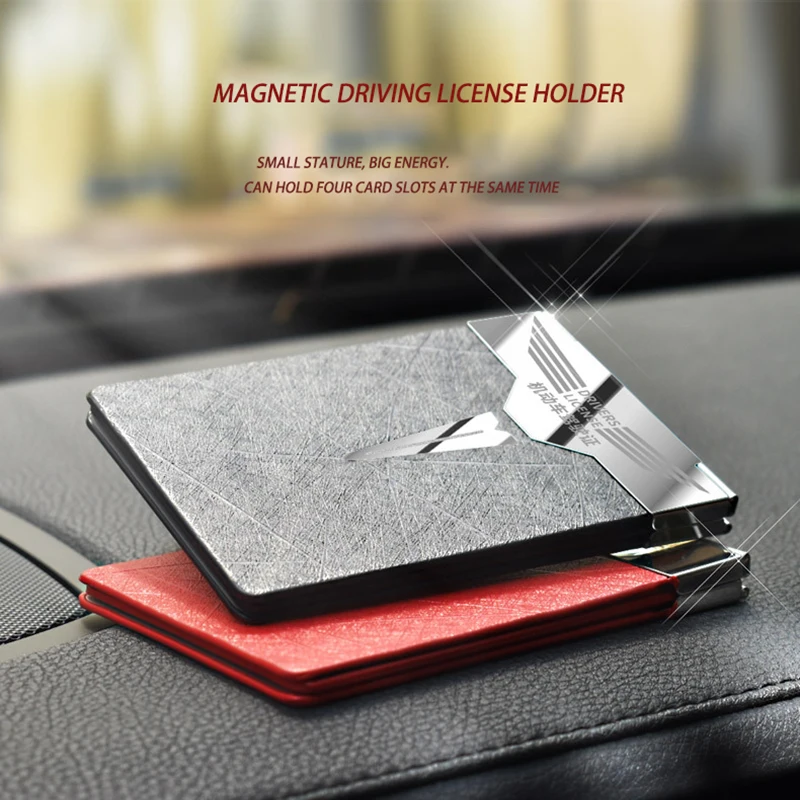 

Car Driving License Leather Case Magnetic Motor Vehicle Driving License Driving License Protection Cover 2-in-1 Car ID Holder