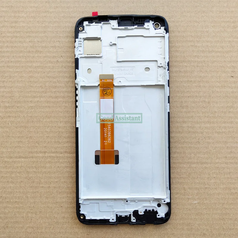 original black 6 5 for oppo realme 6 rmx2001 lcd display touch screen digitizer assembly replacement with frame free global shipping