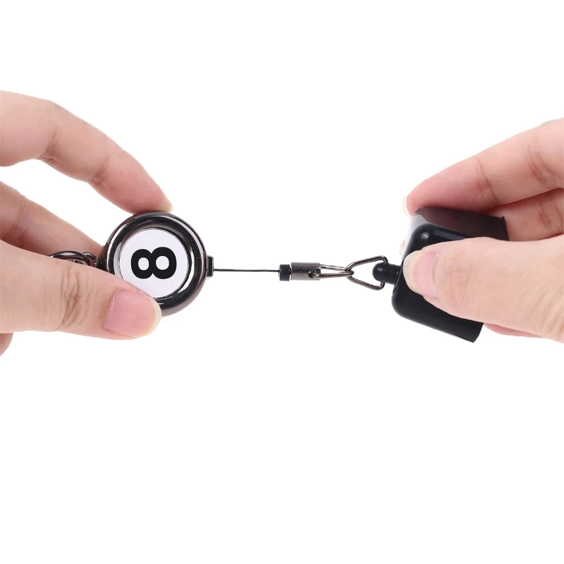 

Q1FF Portable Retractable Billiards Snooker Pool Cue Chalk Holder Drawing Keys Chain Keyrings Tool