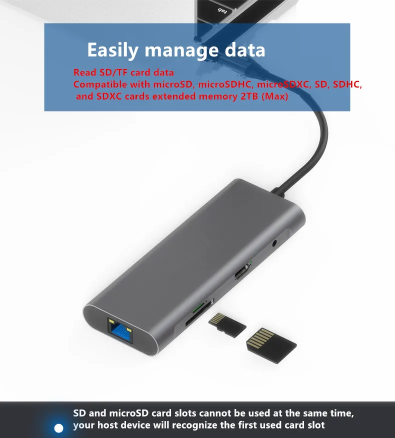 Type C Dock USB HUB Laptop Docking Station USB 3.0 HDMI 4K HD cable PD fast charging for MacBook Samsung S8 9 plus huawei P20