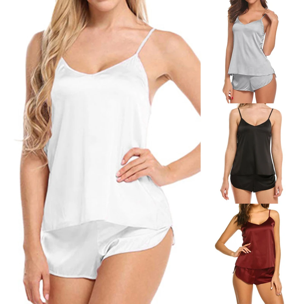 

Women Pyjamas Sleepwear Nightwear Ladies Lingerie Casual Nightgown 2pcs/Set Comfortable Sexy Sleepwear Suit