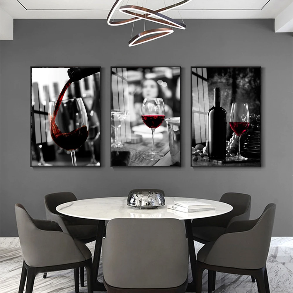 

Fashion oil painting red wine cup art canvas painting bar poster living room corridor wall painting home decoration mural