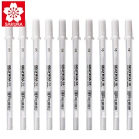 10pcs sakura xpgb jelly roll 0 30 40 5mm white gel pen highlight liner for art marker design comicmanga painting supplies
