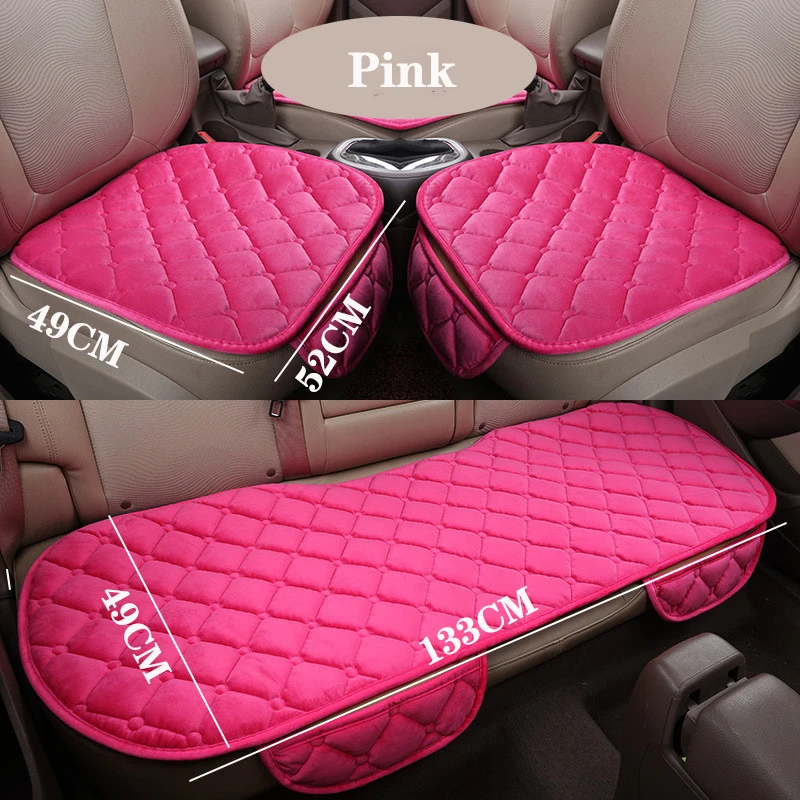 

Car Seat Coves Protector Mat Auto Rear Seat Cushion Fit Most Vehicles Non-slip Keep Warm Winter Plush Velvet Back Seat Pad