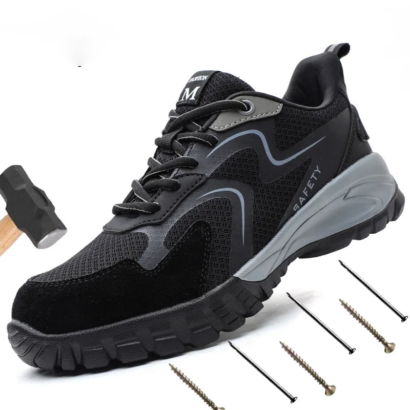 Мужская защитная обувь рабочие ботинки со стальным носком для мужчин