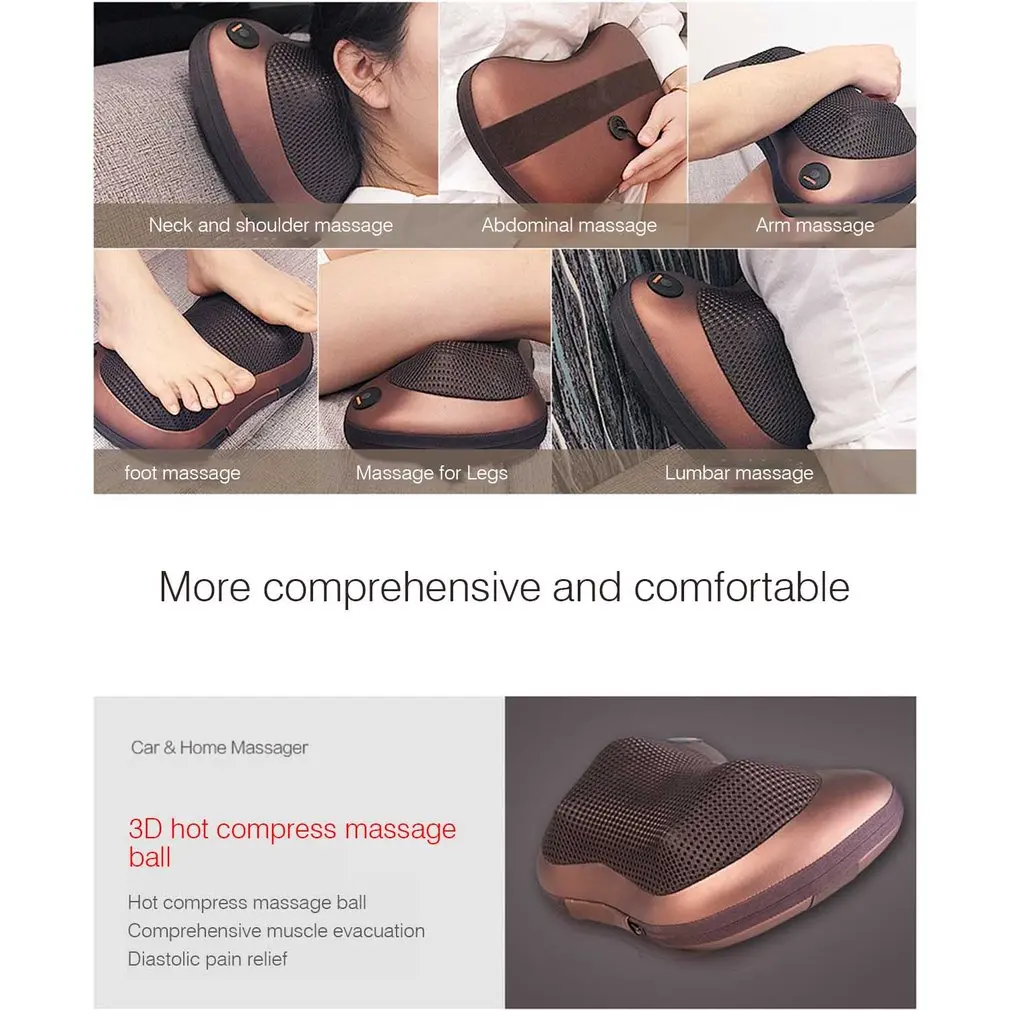 Cervical Massager Neck Waist Back Body Multifunction Electric Household Car Massage Pillow Cushion |