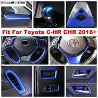 blue abs accessories fit for toyota c hr chr 2016 2022 front triangle pillar a decor gear shift knob head handle cover trim