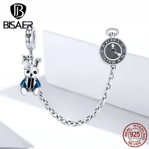 Подвески в виде животных, бисер, искусственное серебро, волшебные бусины кролика, Подвески для изготовления браслетов, оригинальные серебряные ювелирные изделия 925 ECC1443