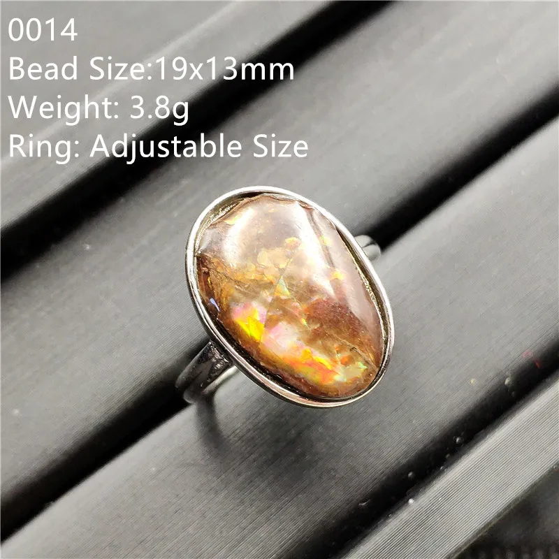 Natural Green Ammonite Ammolite Ring Men Woman Crystal Love Gift 16x12mm Beads 925 Sterling Silver Fashion Rings AAAAA | Украшения и