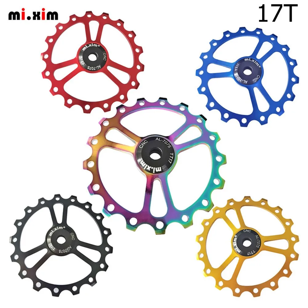 

Bike Bicycle Derailleur Bearing Guide Roller Rear Pulley 17T Accessories Ceramic For 4/5/6mm Diameter Guide Wheel Screws