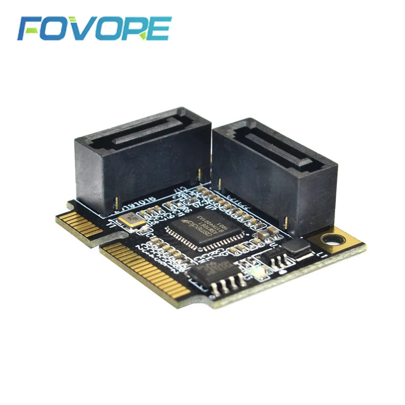 Плата расширения Mini PCIE PCI Express на 2 порта SATA 3 0 конвертер SSD HDD SATA3 контроллер плата